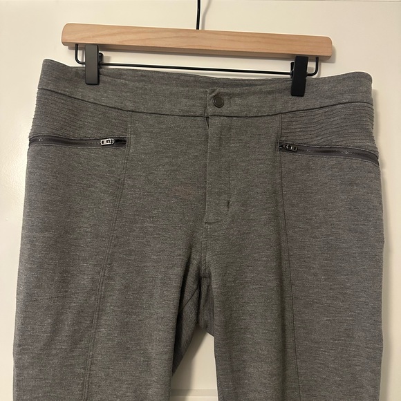 Athleta Ponte Moto Charcoal Gray Pants size 12 - Picture 4 of 8